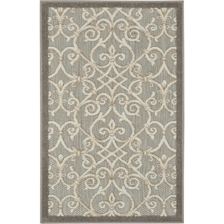 Palacedesigns 3 x 4 ft. Natural & Gray Indoor & Outdoor Area Rug PA3667563